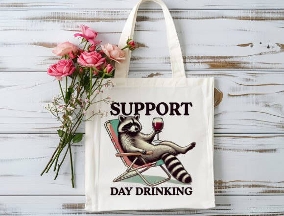 Support Day Drinking Racoon Tote Bag