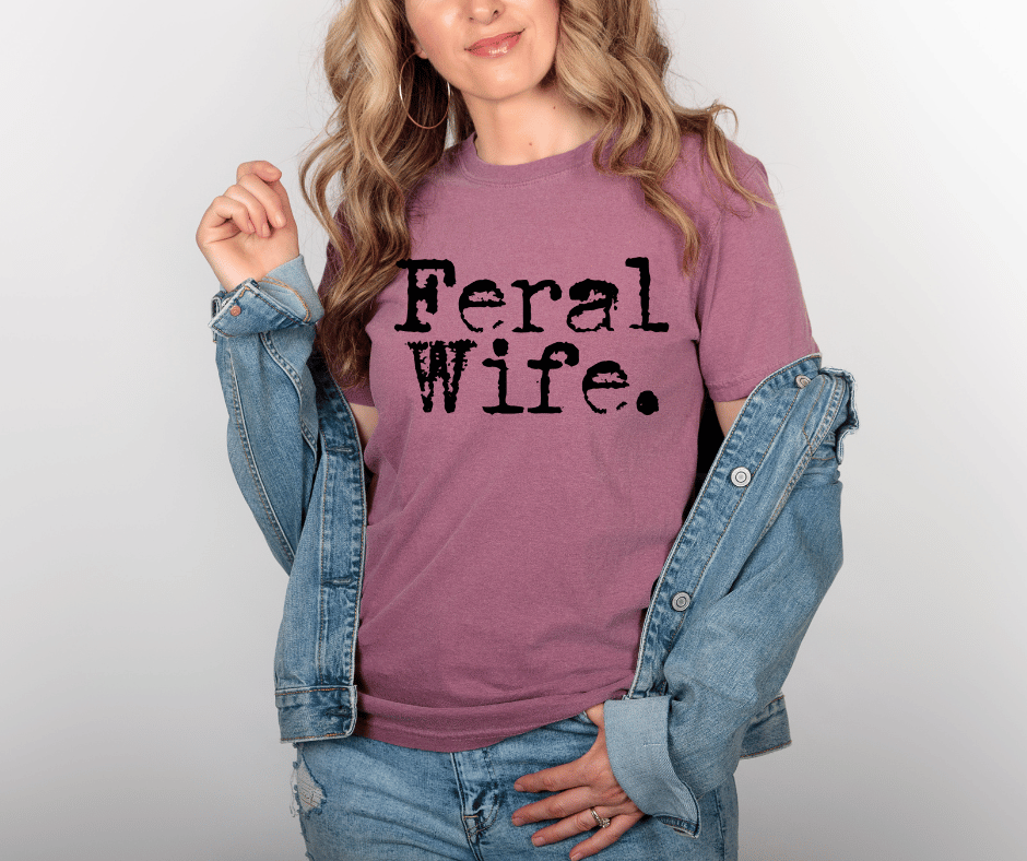 Feral Wife Graphic T-Shirt - Berry
