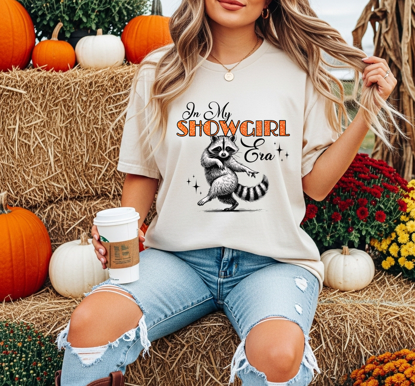 Graphic T-Shirt With Dancing Raccoon And The Text In My Showgirl Era