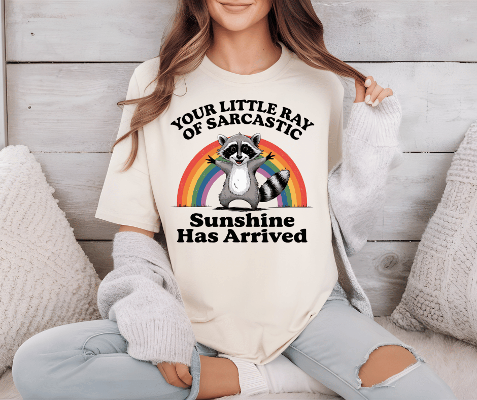 Sarcastic Ray of Sunshine Graphic T-Shirt- Ivory