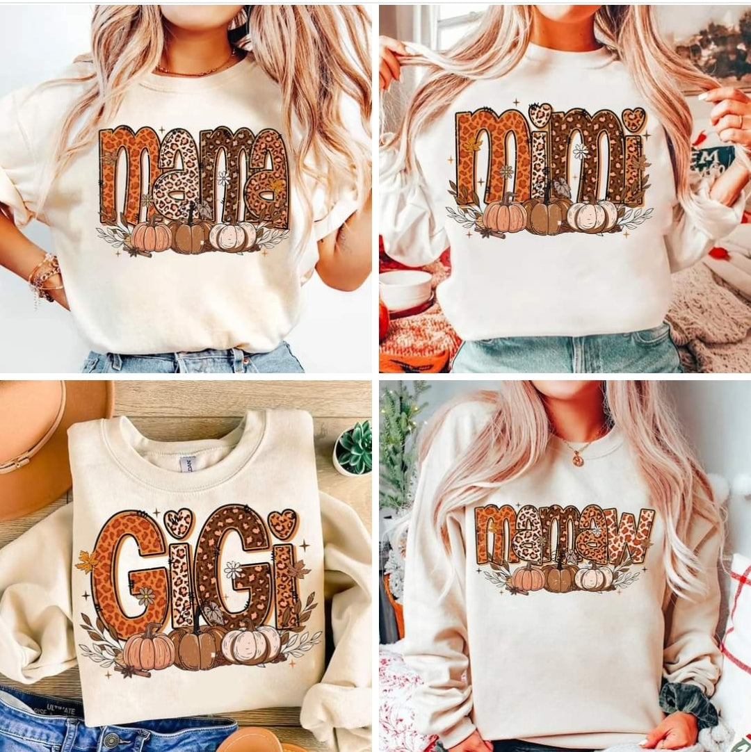 Harvest Animal Print Name Sweatshirt