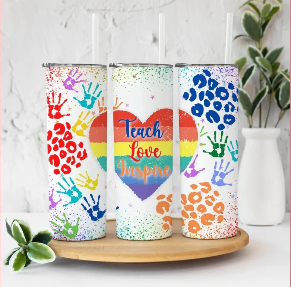 stainless steel teach love pray tumbler