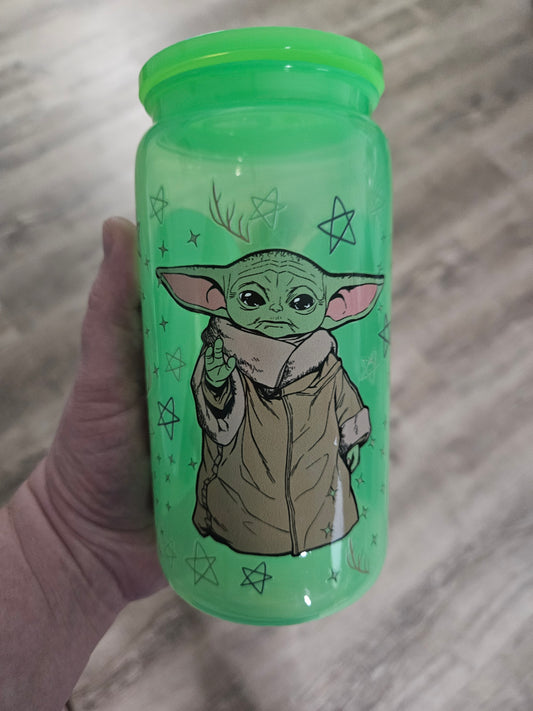 16oz acrylic drinkware with baby green guy