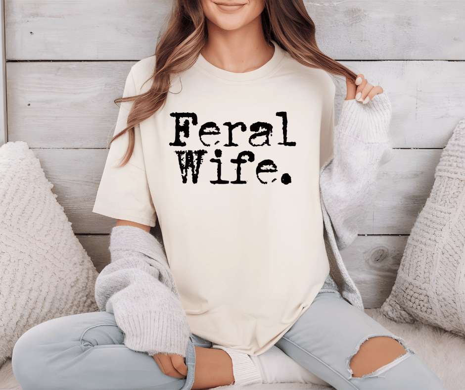 Feral Wife Graphic T-Shirt - Ivory