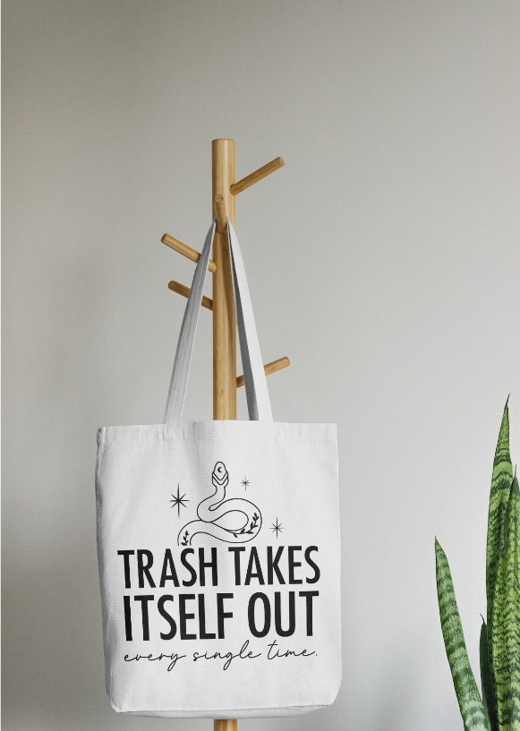 Trash takes Itself out tote - Emerald Bay Boutique