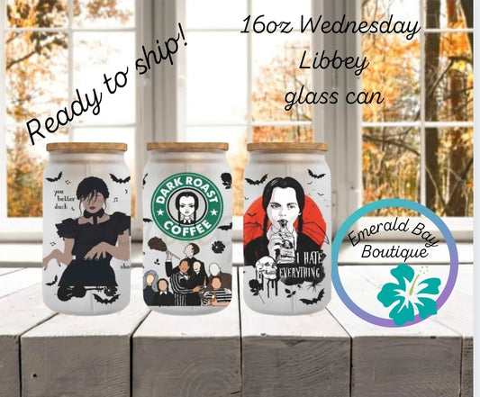 Wednesday Libbey glass can - Emerald Bay Boutique