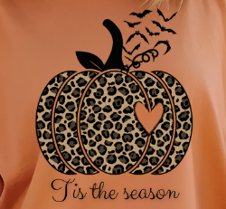 Halloween Leopard Pumpkin Graphic T-Shirt - Women's