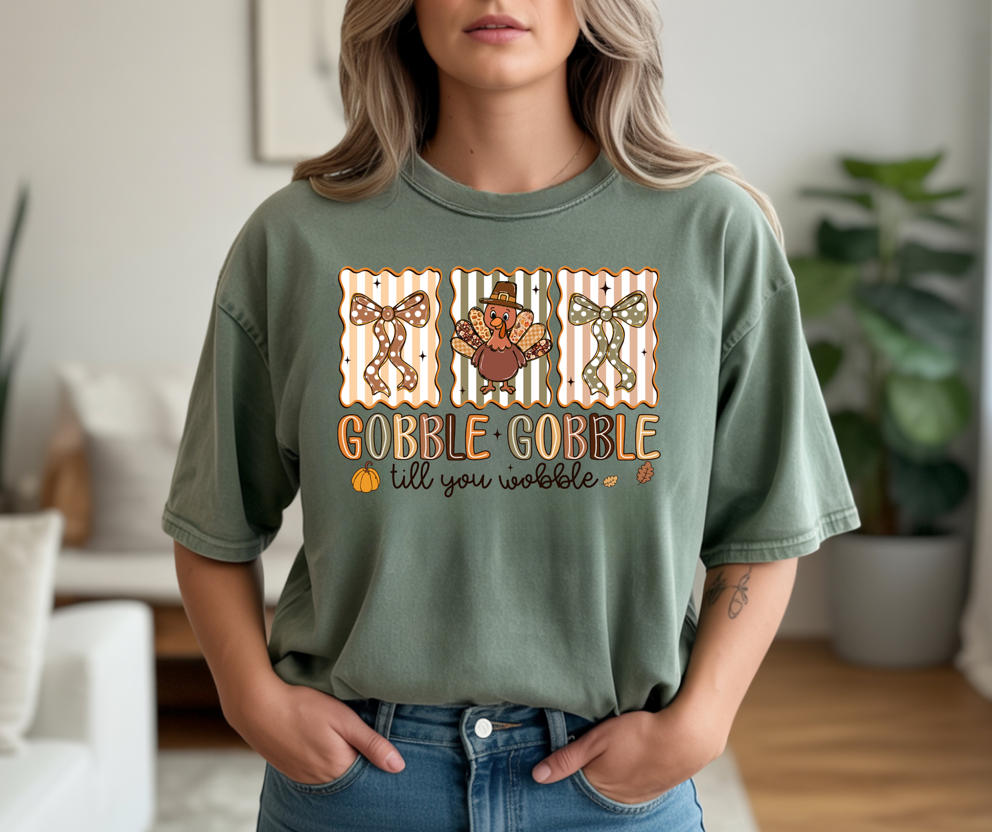 Gobble Gobble Till You Wobble Graphic T-Shirt