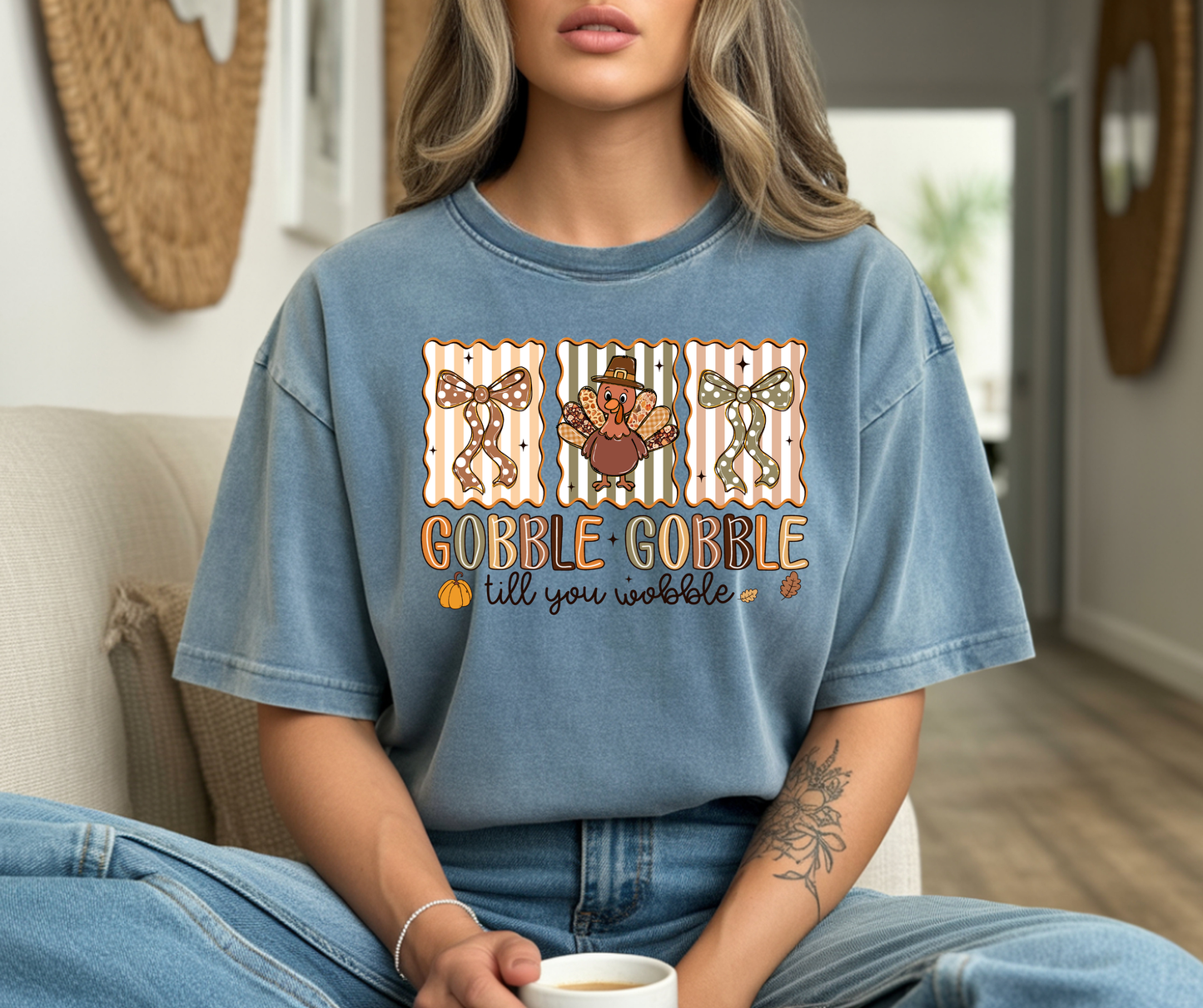 Gobble Gobble Till You Wobble Graphic T-Shirt
